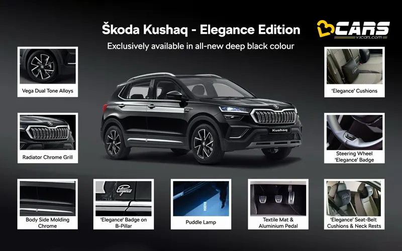 Skoda launch elegance editions of slavia and kushaq with deep black paint
