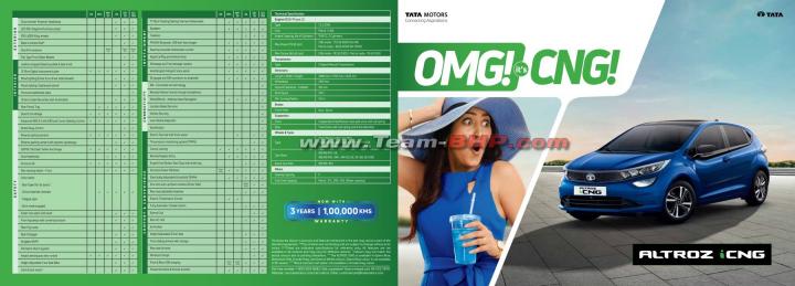 Tata altroz cng brochure leaked variants features specifications revealed