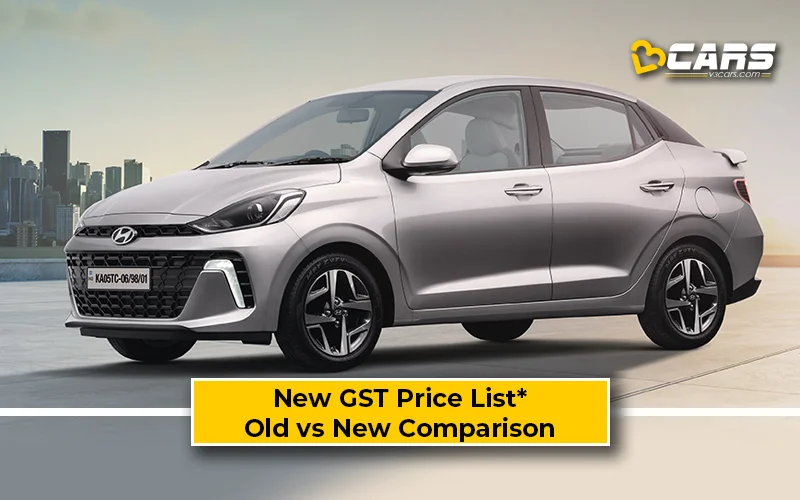 Hyundai Aura — New GST Rate List & Old vs New Comparison (Tentative Prices; Sep 22)