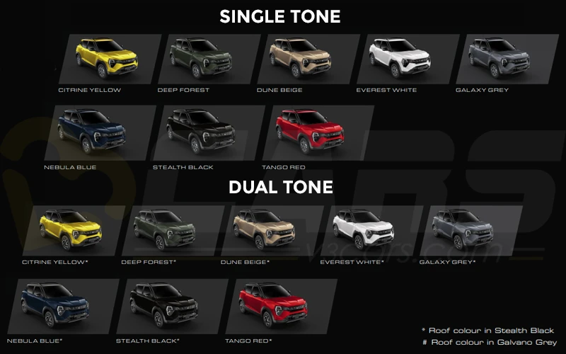 2024 mahindra xuv3x0 colour options variant wise
