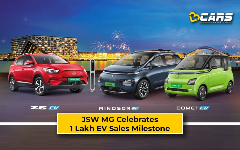 JSW MG Motor India Crosses 1 Lakh EV Sales Mark