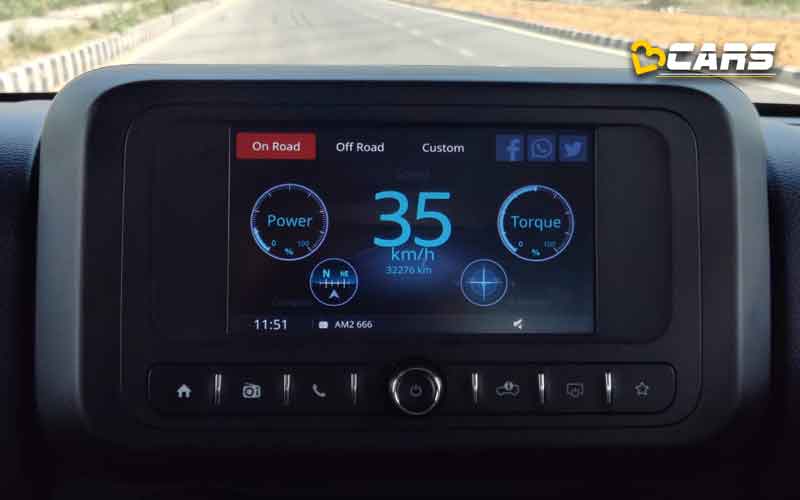 Thar infotainment system adventure stats features