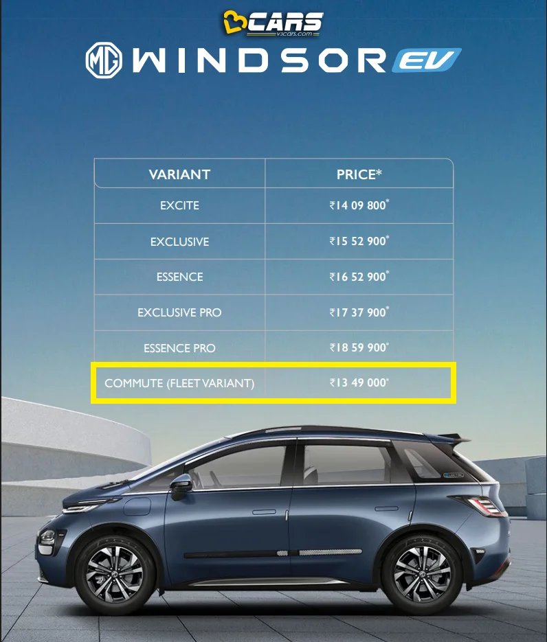 MG Windsor Commute Taxi Launched