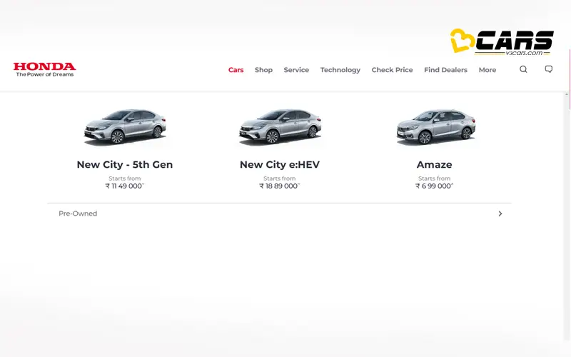 Honda Website