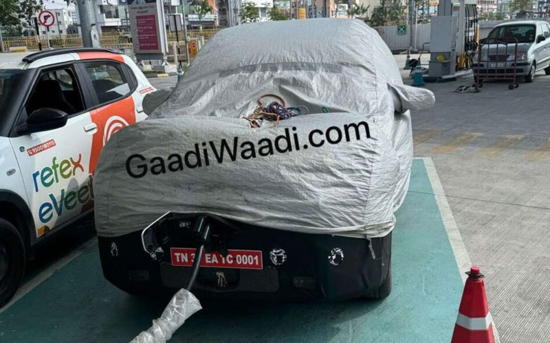 Kia carens ev spotted testing with adas module ahead of 2025 launch