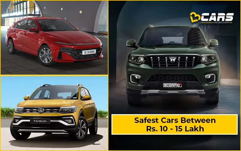 Top 8 Safest Cars Under Rs. 10.0 - 15.0 Lakh