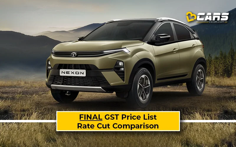 Confirmed Tata Nexon New GST Rate List & Old vs New Comparison w/ GST Price Cut