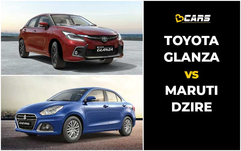 Toyota Glanza Vs Maruti Suzuki Dzire