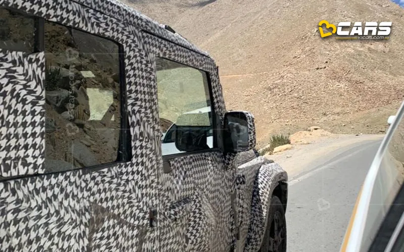 Mahindra thar 5 door spotted on test in leh