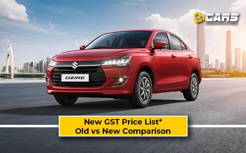 Maruti Dzire — New GST Rate List & Old vs New Comparison (Tentative Prices; Sep 22)