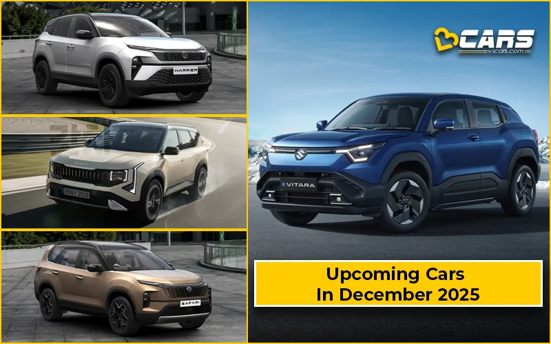Upcoming Cars In December 2025 - Maruti Suzuki e Vitara, Tata Harrier And Safari Petrol