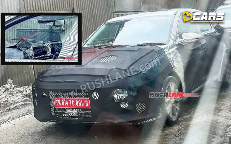 Next gen hyundai verna twin screen spied