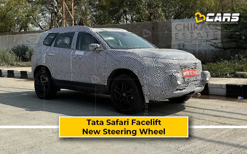 2023 Tata Safari Facelift Spotted With New Steering Wheel