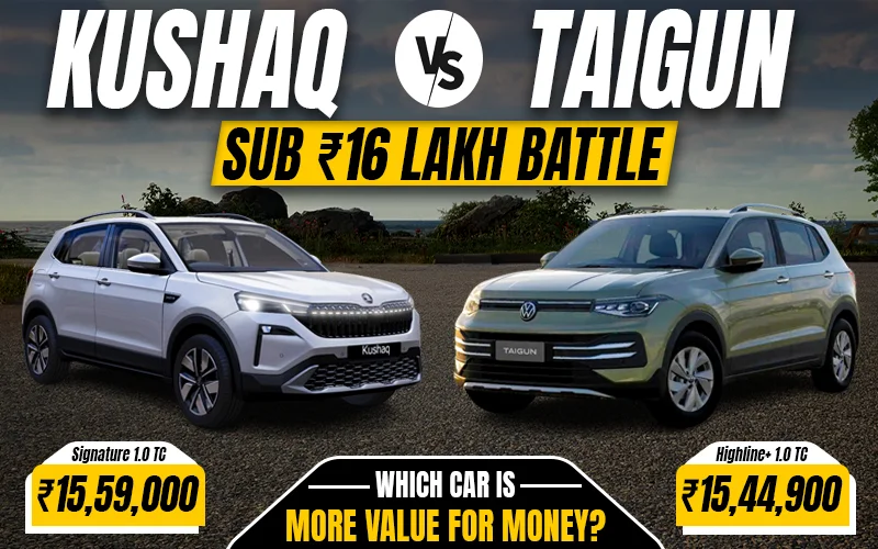 Skoda Kushaq vs Volkswagen Taigun | Closest SUV Rivalry Under ₹16 Lakh!